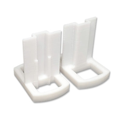 Paire de guides hauts en T Omega pour porte coulissante de placard