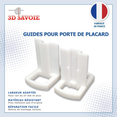 Paire de guides hauts en T Omega pour porte coulissante de placard